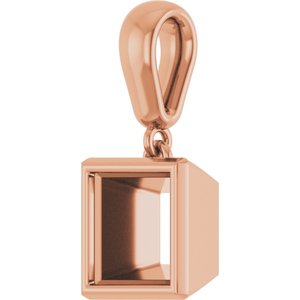14K Rose Gold 6.5x6.5 mm Square Charm/Pendant Mounting – image 4