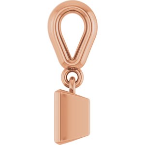 10K Rose Gold 4x4 mm Square Charm/Pendant Mounting – image 6