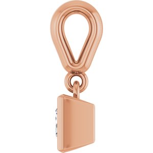 14K Rose Gold 4x4 mm Square Charm/Pendant Mounting – image 5