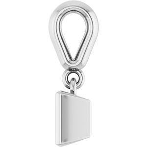 14K White Gold 4x4 mm Square Charm/Pendant Mounting – image 6