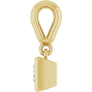 14K Yellow Gold 4x4 mm Square Charm/Pendant Mounting – image 5
