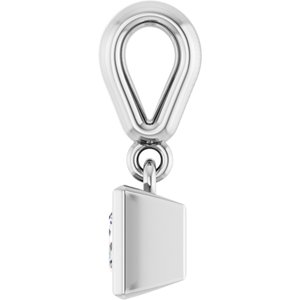 Platinum 4x4 mm Square Charm/Pendant Mounting – image 5