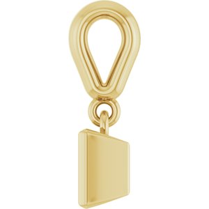 18K Yellow Gold 4x4 mm Square Charm/Pendant Mounting – image 6
