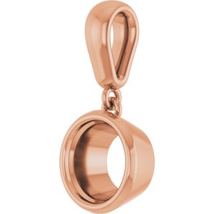 10K Rose Gold 7 mm Round Charm/Pendant Mounting – image 4