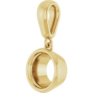 14K Yellow Gold 7 mm Round Charm/Pendant Mounting – image 4
