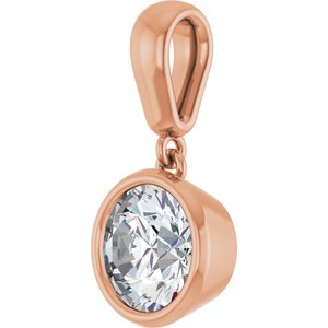 14K Rose Gold 7 mm Round Charm/Pendant Mounting – image 3