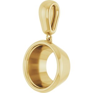 18K Yellow Gold 12 mm Round Charm/Pendant Mounting – image 4
