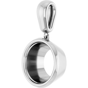 14K White Gold 12 mm Round Charm/Pendant Mounting – image 4