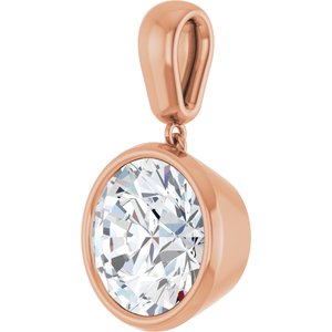14K Rose Gold 12 mm Round Charm/Pendant Mounting – image 3