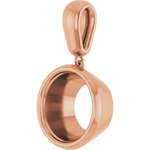 14K Rose Gold 12 mm Round Charm/Pendant Mounting – image 4