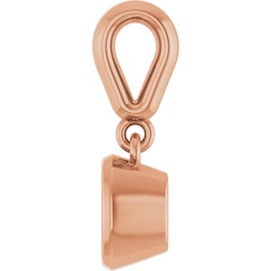 18K Rose Gold 5x5 mm Cushion Charm/Pendant Mounting – image 6