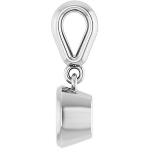 14K X1 White Gold 5x5 mm Cushion Charm/Pendant Mounting – image 6