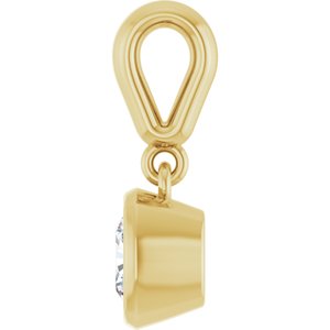 14K Yellow Gold 5x5 mm Cushion Charm/Pendant Mounting – image 5