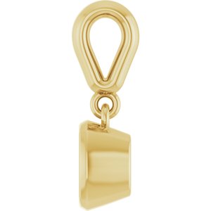 14K Yellow Gold 5x5 mm Cushion Charm/Pendant Mounting – image 6