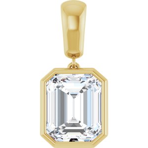 14K Yellow Gold 11x9 mm Emerald Charm/Pendant Mounting