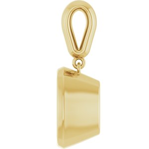 10K Yellow Gold 11x11 mm Cushion Charm/Pendant Mounting – image 6
