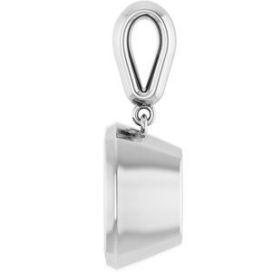 10K White Gold 11x11 mm Cushion Charm/Pendant Mounting – image 6