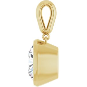 14K Yellow Gold 11x11 mm Cushion Charm/Pendant Mounting – image 5