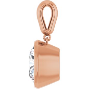 18K Rose Gold 11x11 mm Cushion Charm/Pendant Mounting – image 5