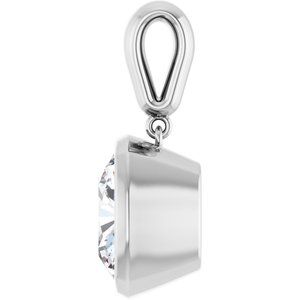 Platinum 11x11 mm Cushion Charm/Pendant Mounting – image 5