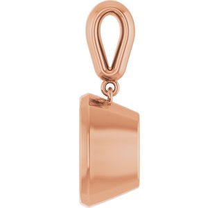 18K Rose Gold 11x11 mm Cushion Charm/Pendant Mounting – image 6