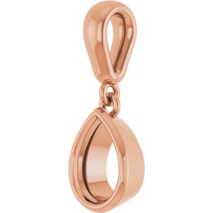 10K Rose Gold 7x5 mm Pear Charm/Pendant Mounting – image 4