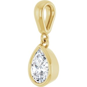 14K Yellow Gold 7x5 mm Pear Charm/Pendant Mounting – image 3