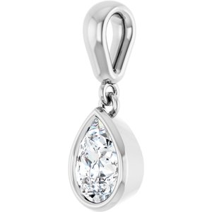 14K X1 White Gold 7x5 mm Pear Charm/Pendant Mounting – image 3
