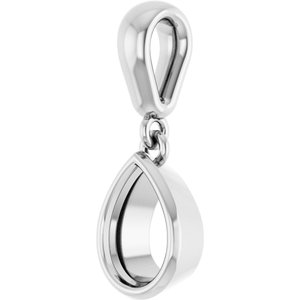 14K X1 White Gold 7x5 mm Pear Charm/Pendant Mounting – image 4