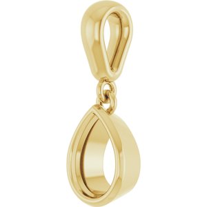 18K Yellow Gold 7x5 mm Pear Charm/Pendant Mounting – image 4