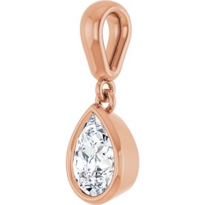 18K Rose Gold 7x5 mm Pear Charm/Pendant Mounting – image 3