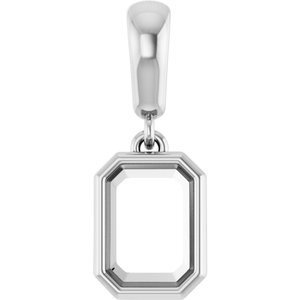 Platinum 7x5 mm Emerald Charm/Pendant Mounting – image 2