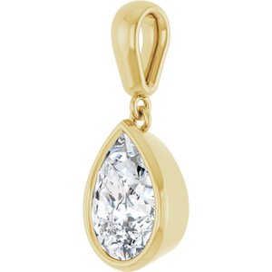 14K Yellow Gold 10x7 mm Pear Charm/Pendant Mounting – image 3