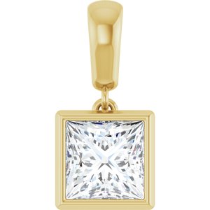 10K Yellow Gold 6.5x6.5 mm Square Charm/Pendant Mounting