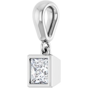 Sterling Silver 4x4 mm Square Charm/Pendant Mounting – image 3