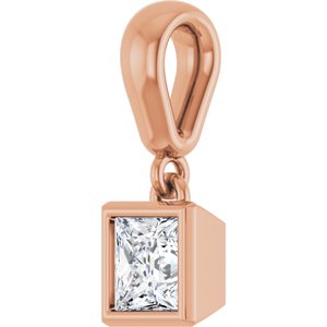 10K Rose Gold 4x4 mm Square Charm/Pendant Mounting – image 3