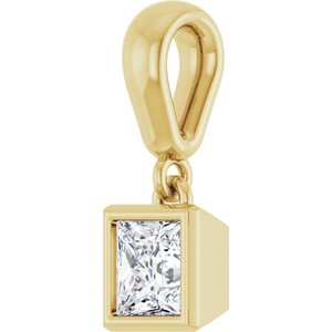 10K Yellow Gold 4x4 mm Square Charm/Pendant Mounting – image 3