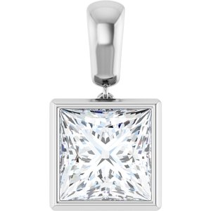 Sterling Silver 10x10 mm Square Charm/Pendant Mounting