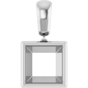 14K X1 White Gold 10x10 mm Square Charm/Pendant Mounting – image 2