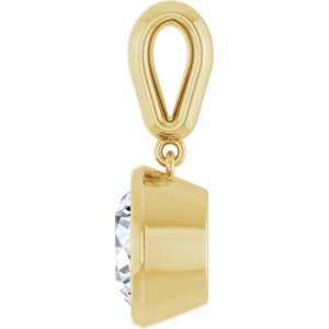 14K Yellow Gold 9 mm Round Charm/Pendant Mounting – image 5