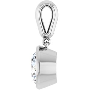 14K White Gold 9 mm Round Charm/Pendant Mounting – image 5