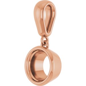 14K Rose Gold 6.5 mm Round Charm/Pendant Mounting – image 4