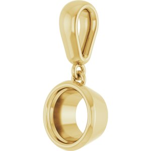 10K Yellow Gold 6.5 mm Round Charm/Pendant Mounting – image 4
