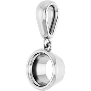 14K White Gold 6.5 mm Round Charm/Pendant Mounting – image 4