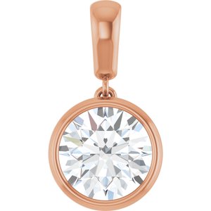 10K Rose Gold 8.8 mm Round Charm/Pendant Mounting