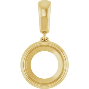 10K Yellow Gold 8.8 mm Round Charm/Pendant Mounting – image 2