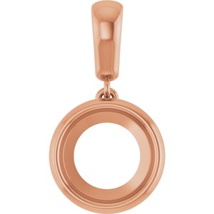 10K Rose Gold 8.8 mm Round Charm/Pendant Mounting – image 2