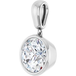 18K White Gold 11 mm Round Charm/Pendant Mounting – image 3