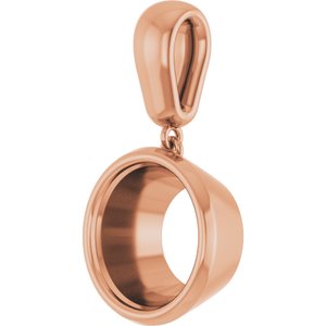 18K Rose Gold 11 mm Round Charm/Pendant Mounting – image 4