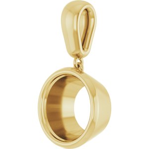 18K Yellow Gold 11 mm Round Charm/Pendant Mounting – image 4